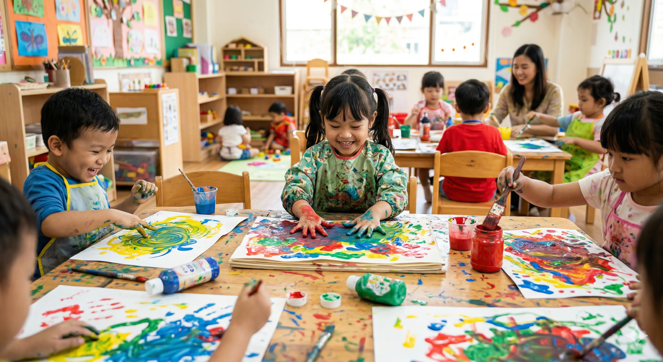 kegiatan kreatif anak melukis